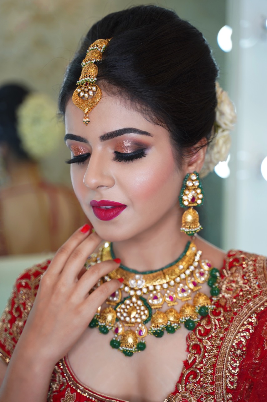 Beautiful Typical Punjabi Bride Sandeep from Canada got ready for her Anand  Karaj by Parry vig  Makeup  by Parry vig Hair by Parry vig Best Bridal  makeup artist in Punjab