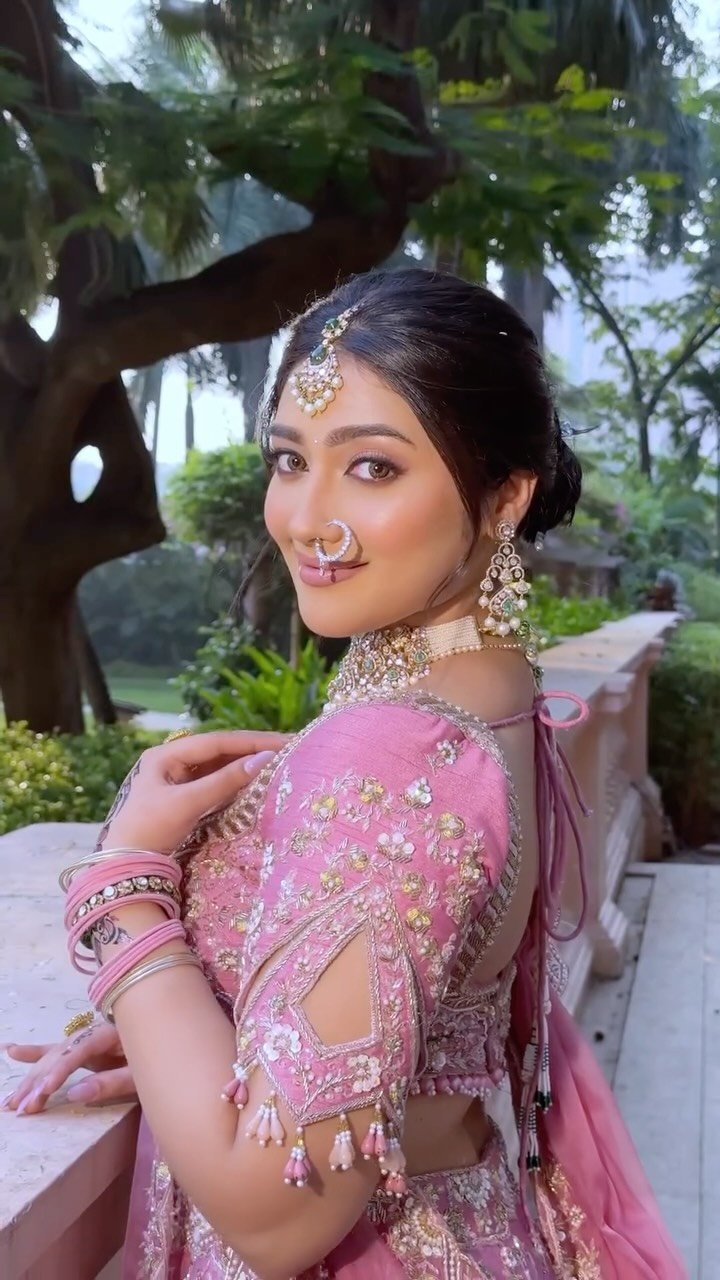 Still from a reel on bridal skin preparation by Tejaswini Gote