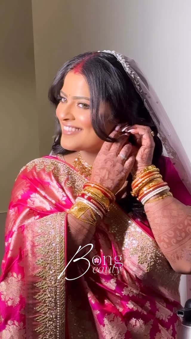Reception bridal makeup by Tejaswini, Bengali styling