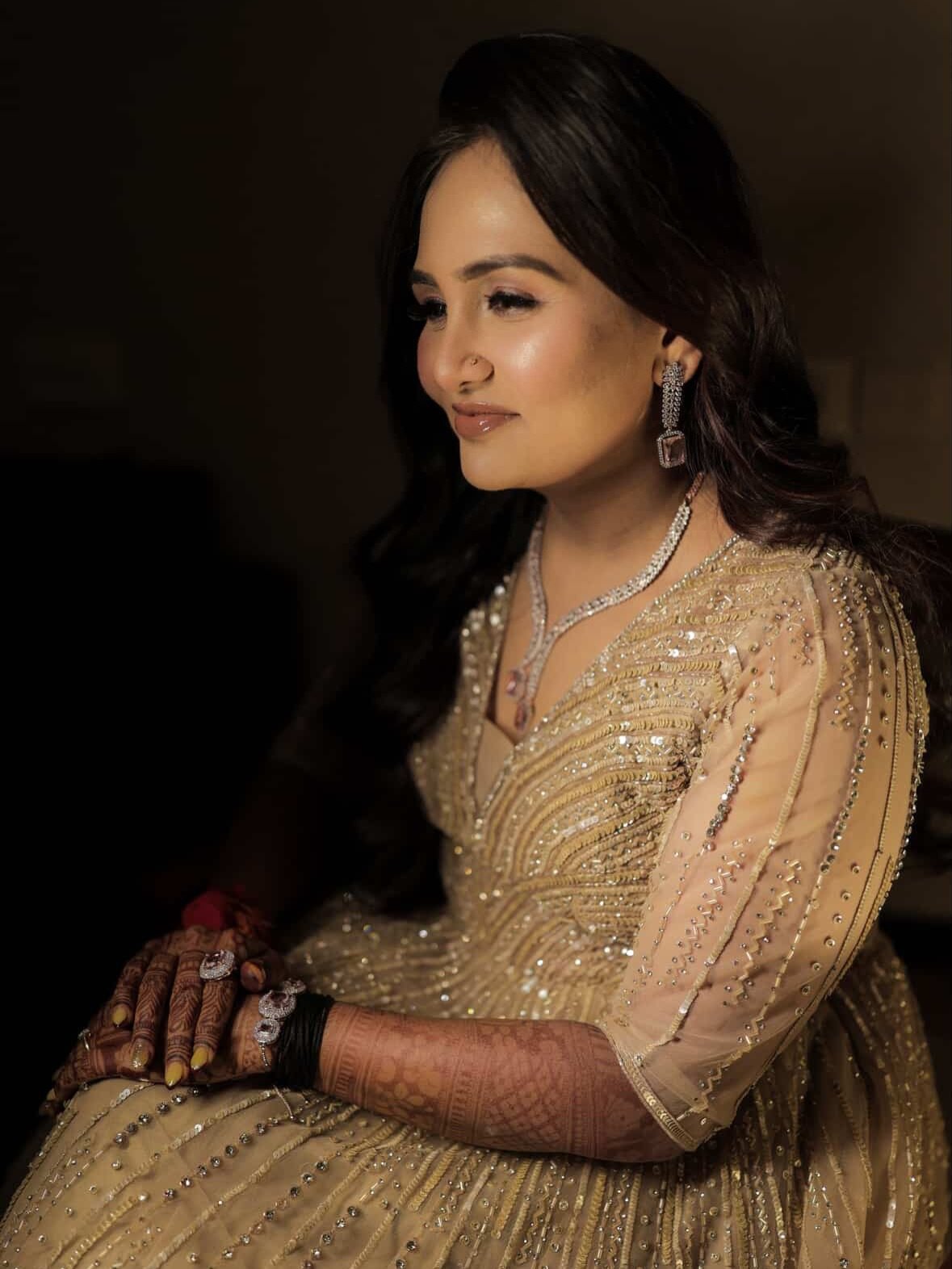 Sangeet bridal look by Tejaswini