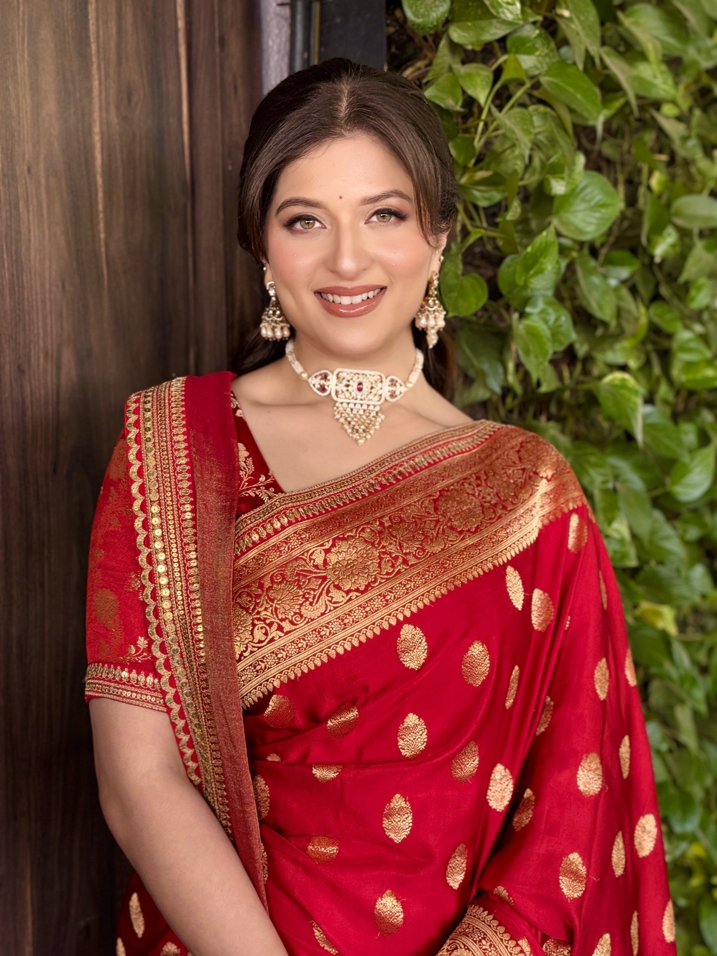 Bridal wedding-day look by Tejaswini