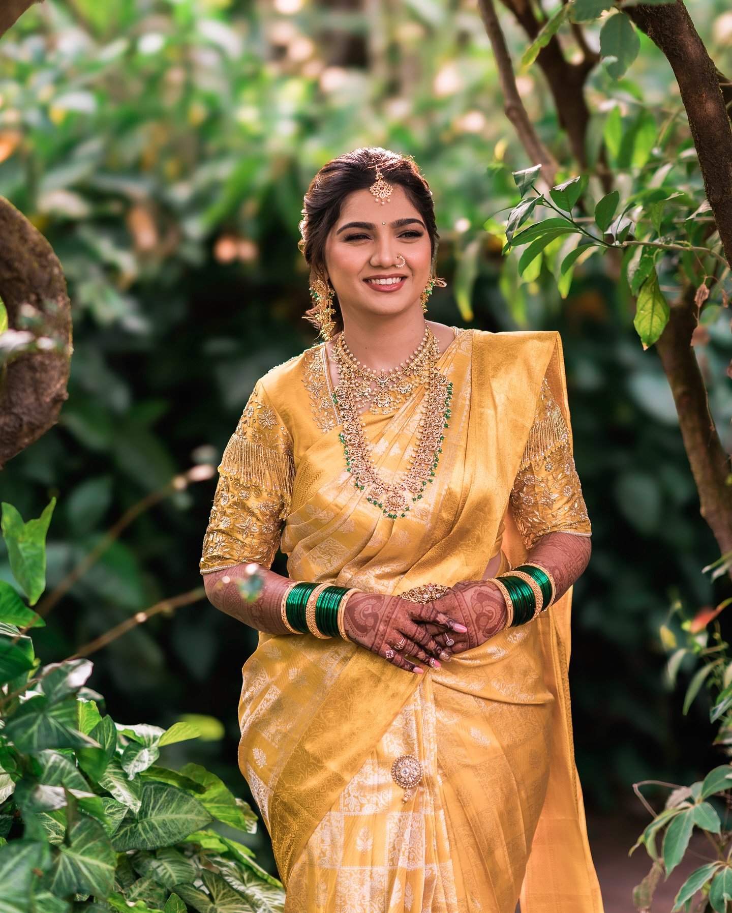 Haldi function bridal makeup by Tejaswini