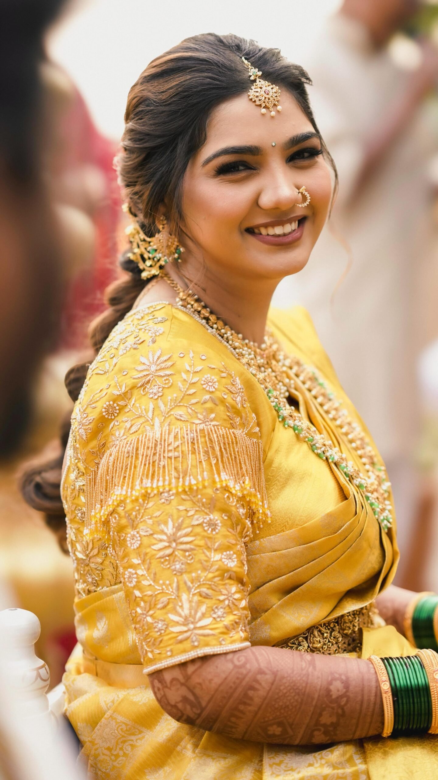 Haldi function bridal makeup by Tejaswini