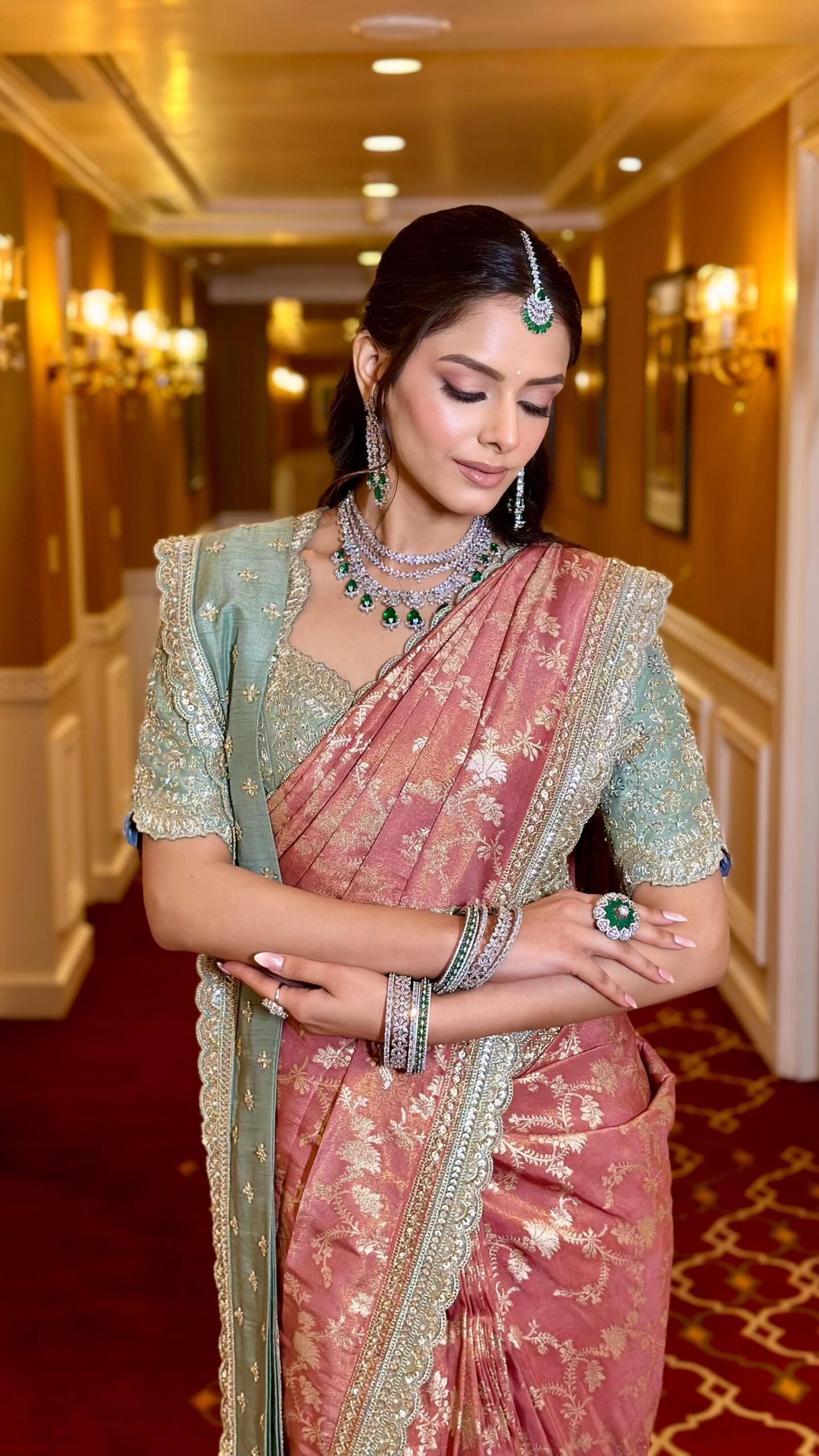 Bridal wedding-day look by Tejaswini, Maharashtrian styling
