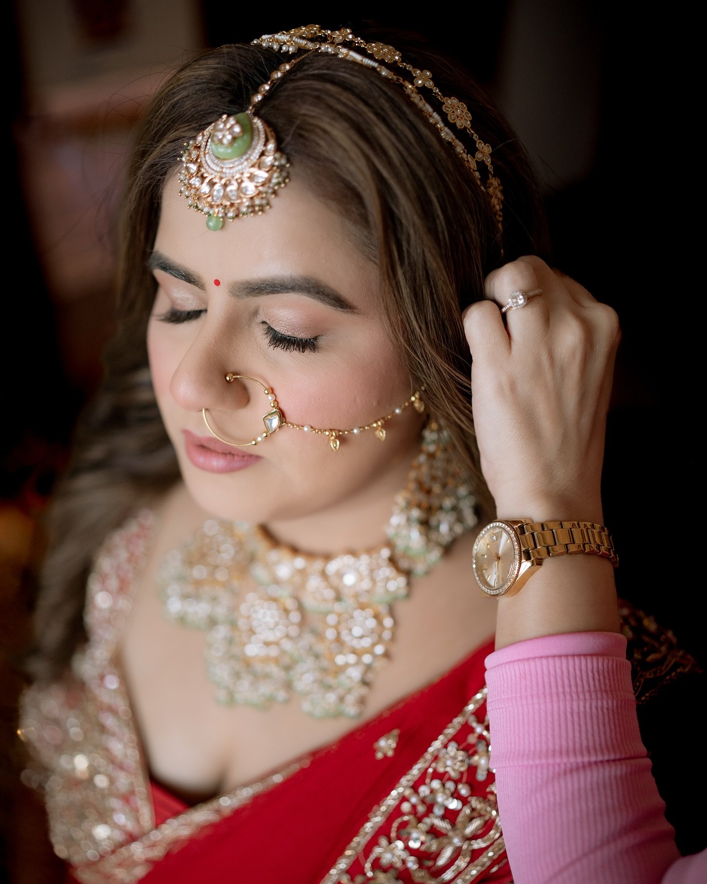 Indian bride with bridal makeup by Tejaswini, destination wedding in Phuket