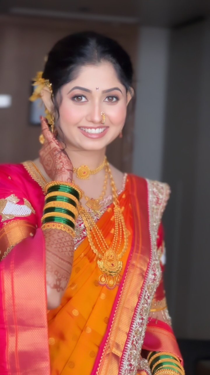Marathi wedding makeup reel by Tejaswini Makeup Artist