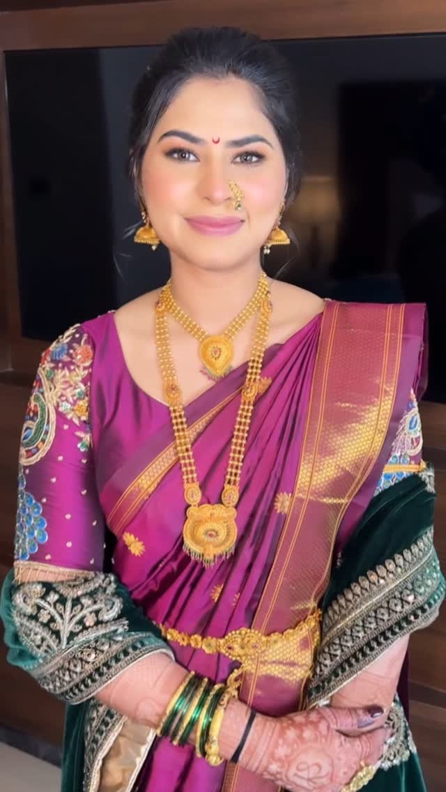 Marathi reception makeup reel by Tejaswini Makeup Artist