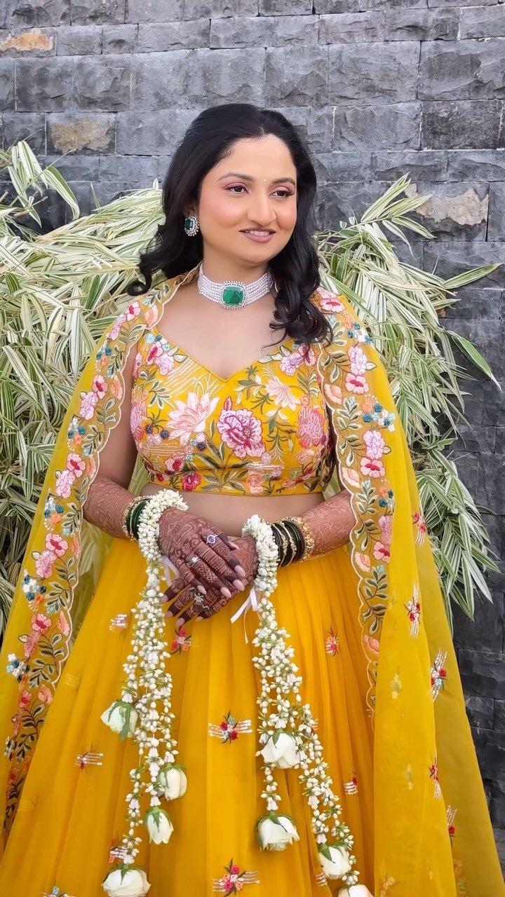 Punjabi haldi makeup reel by Tejaswini Makeup Artist