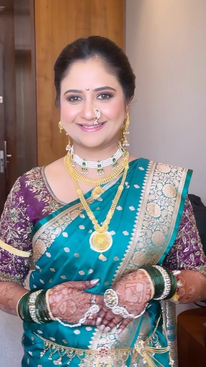 Marathi wedding makeup reel by Tejaswini Makeup Artist