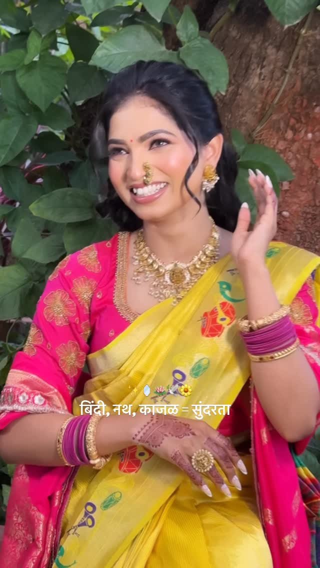 North Indian haldi makeup reel by Tejaswini Makeup Artist