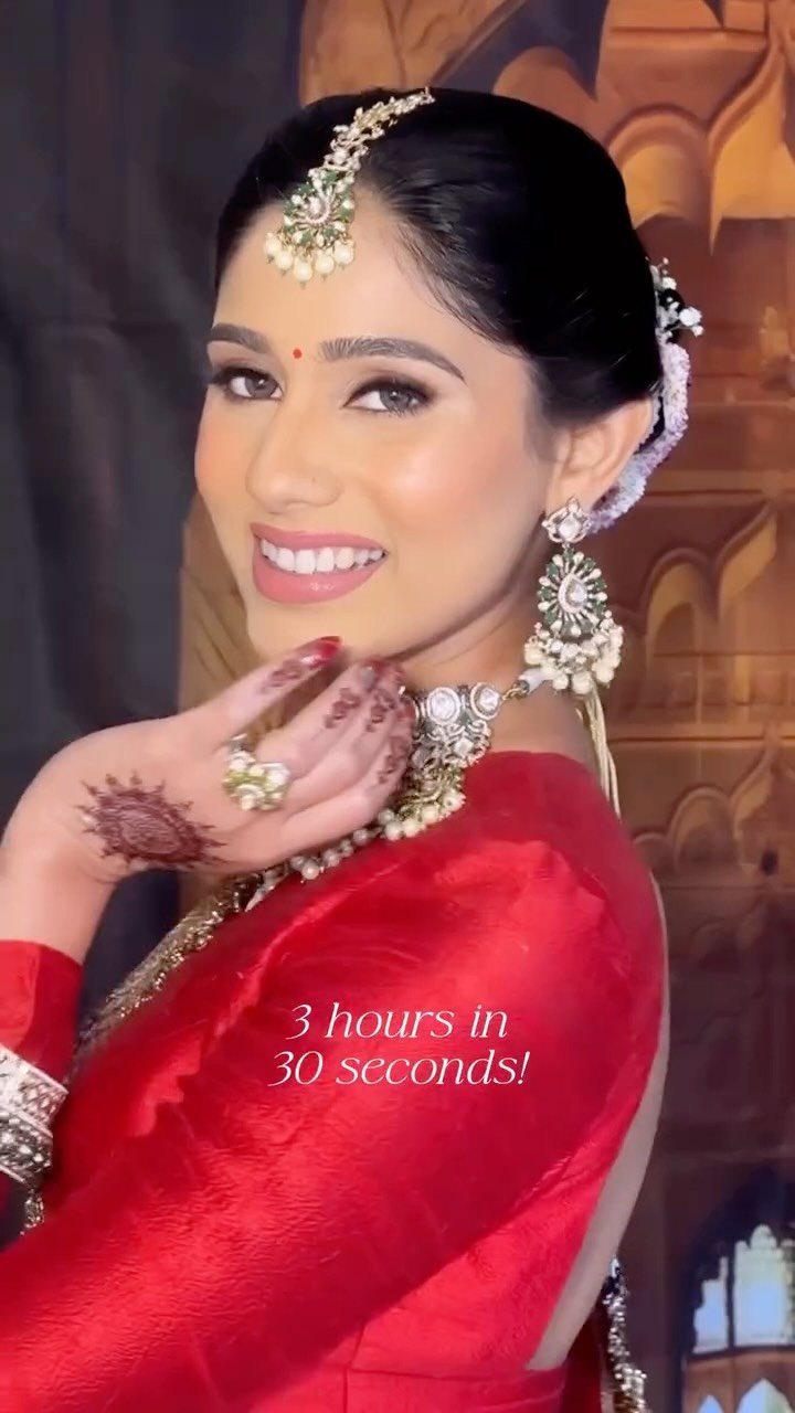 North Indian wedding makeup reel by Tejaswini Makeup Artist