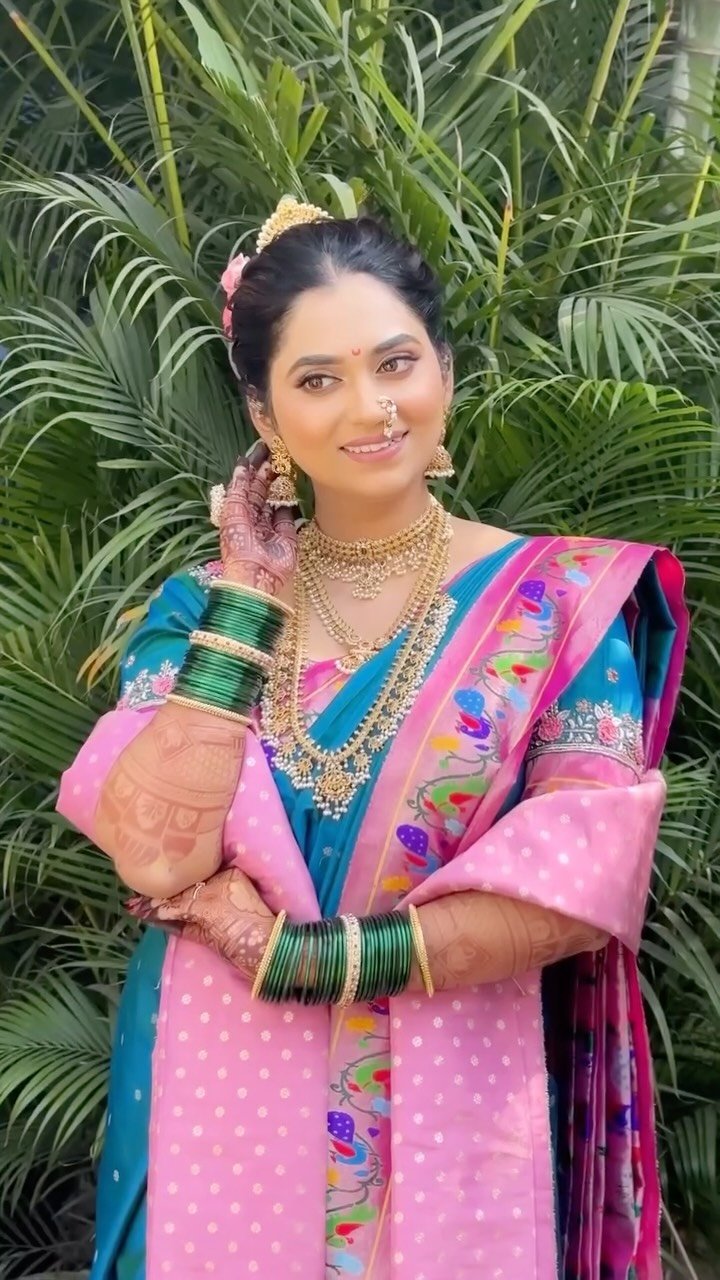 Marathi wedding makeup reel by Tejaswini Makeup Artist