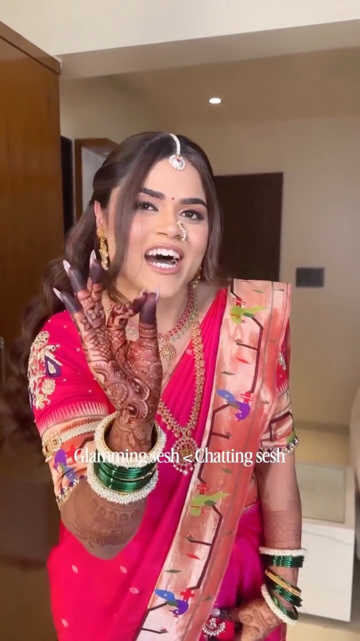 North Indian wedding makeup reel by Tejaswini Makeup Artist
