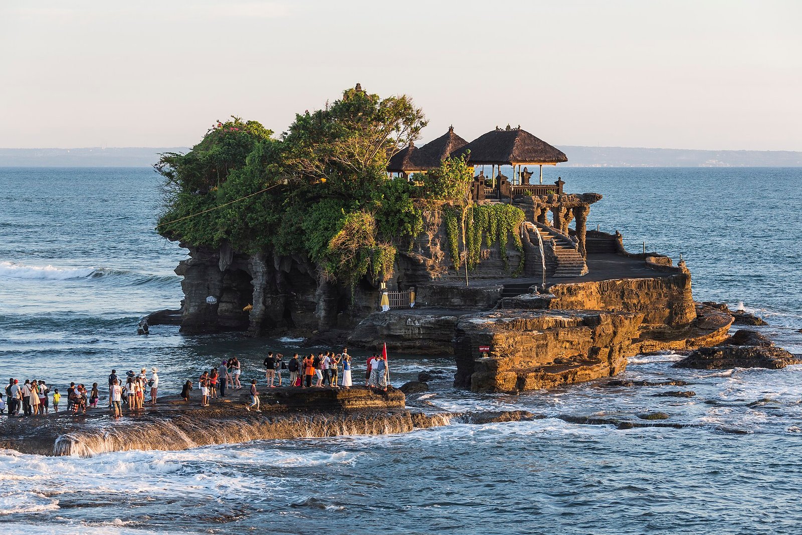 Pura Tanah Lot sea temple at sunset, west of Canggu, Bali