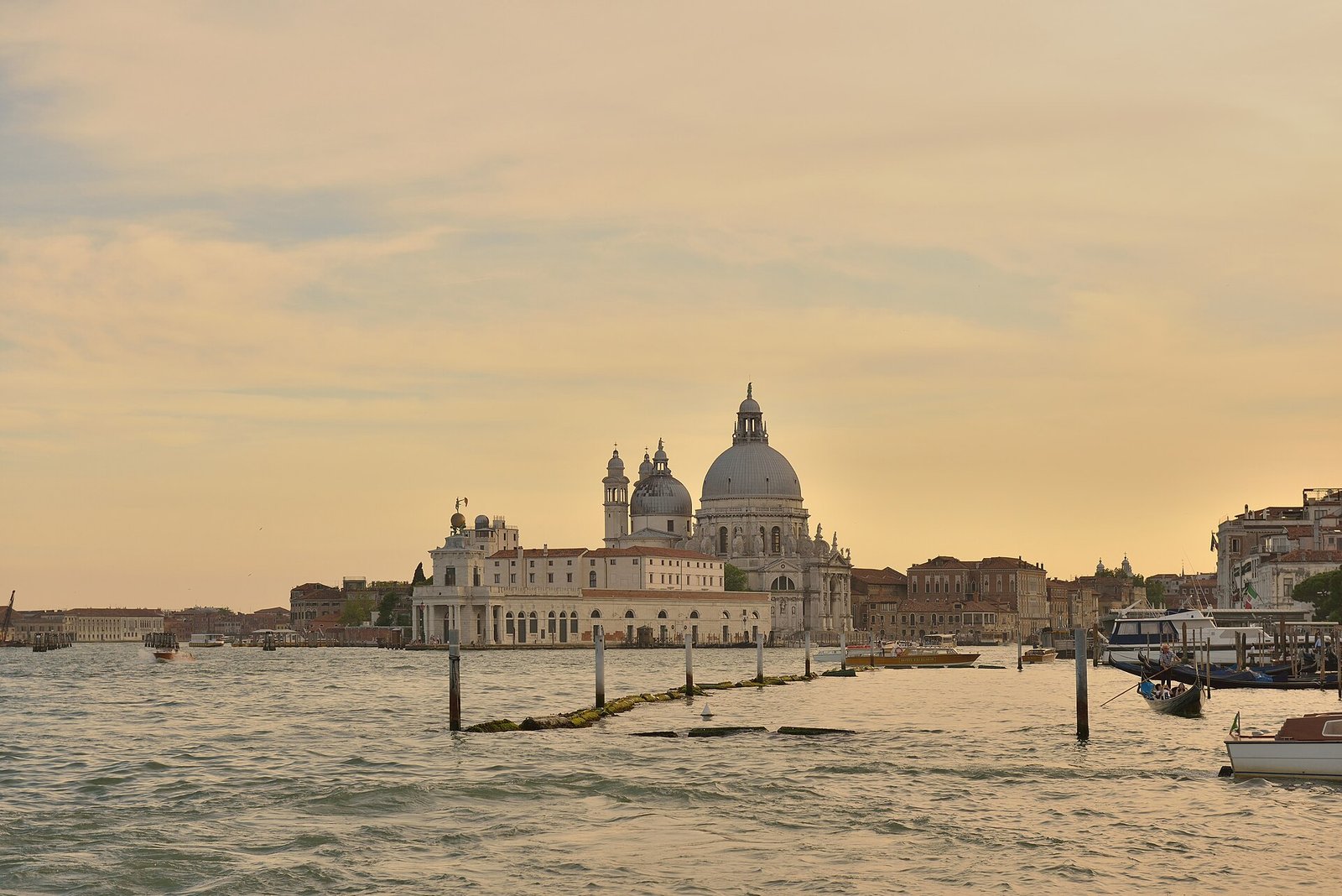 Santa Maria della Salute and Punta della Dogana at sunset, Venice