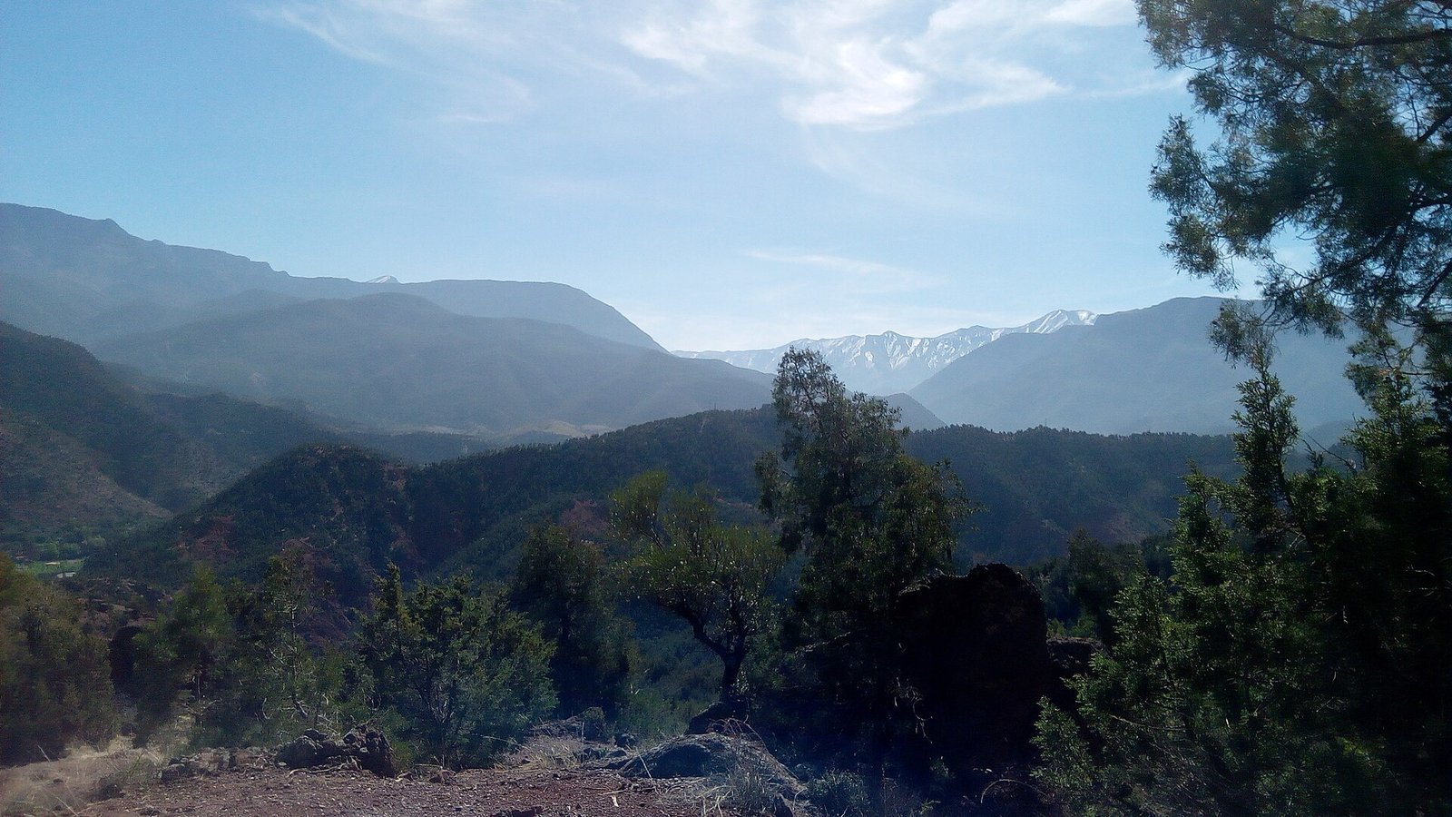 The Atlas mountains seen from Marrakech