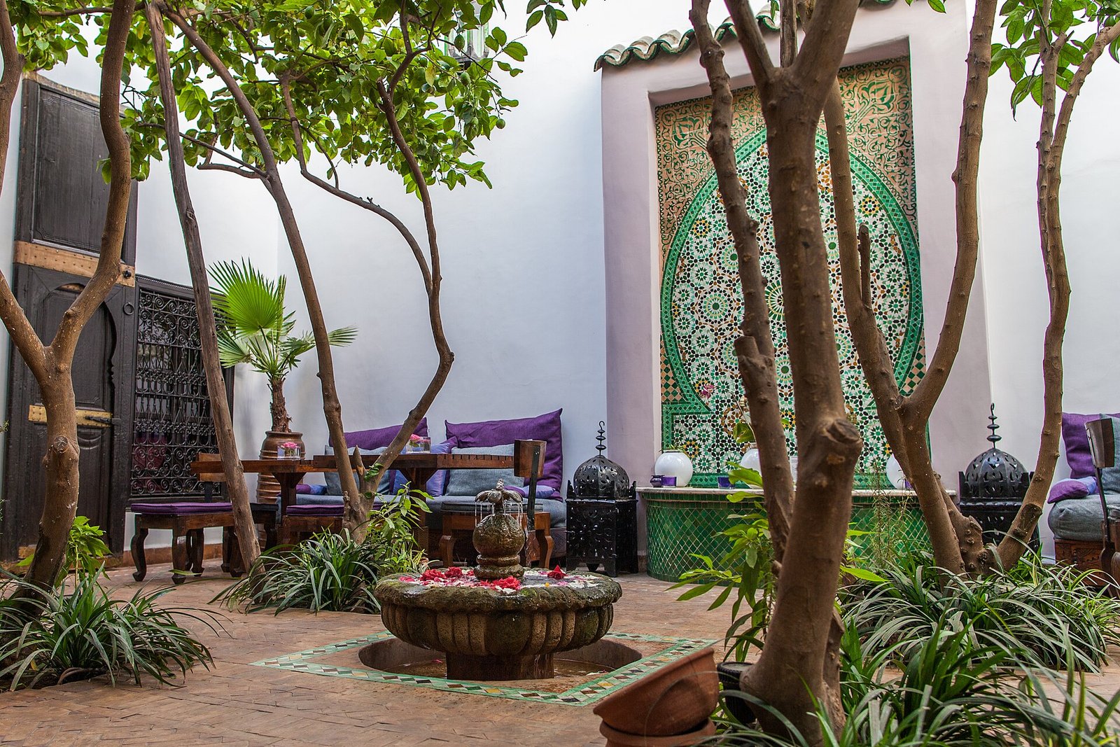 A garden riad courtyard in the medina