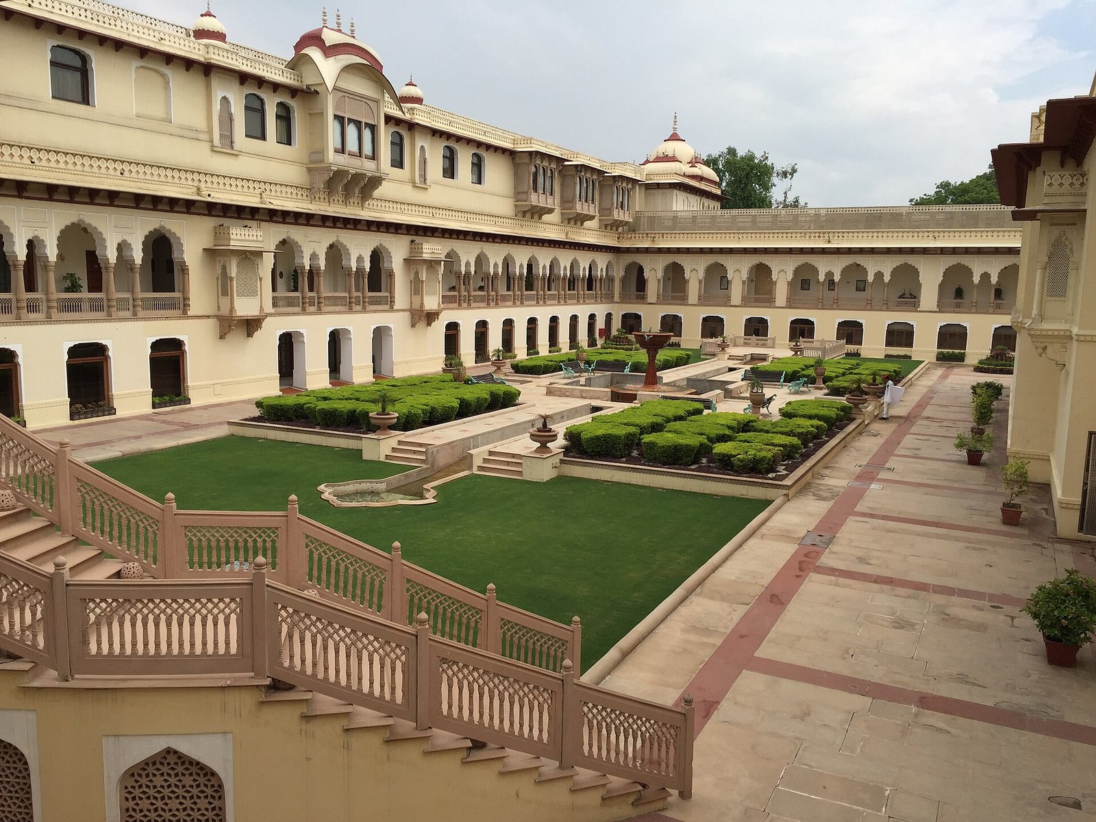 A courtyard inside Rambagh Palace, Jaipur